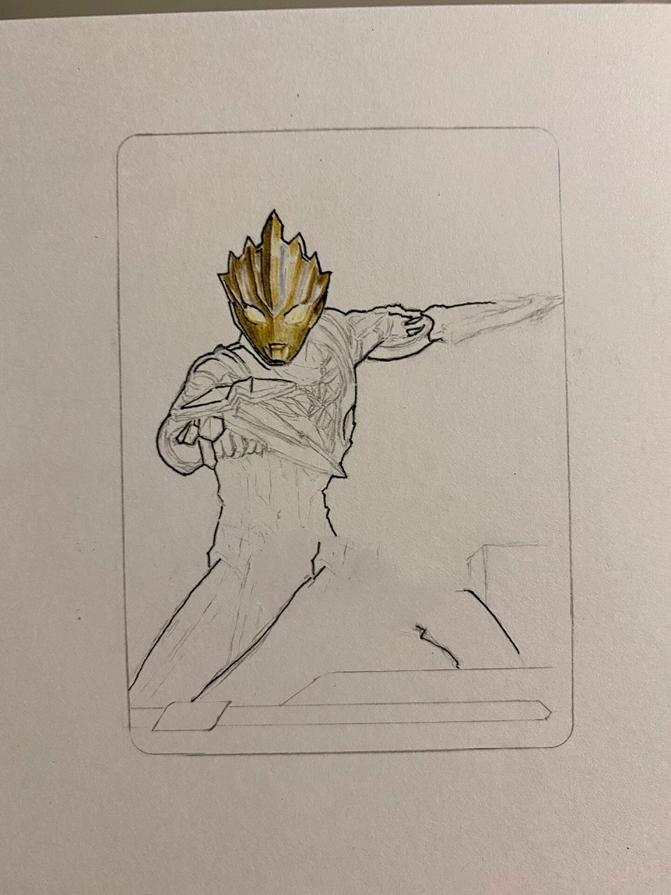 没数错的话这应该是我画的第22张奥特曼卡片,巨帅气,细节巨多的一张