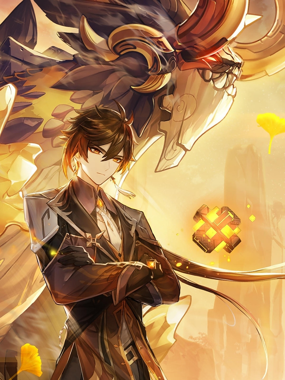 从米忽悠那里整来的原神钟离壁纸! 超级帅的有木有!