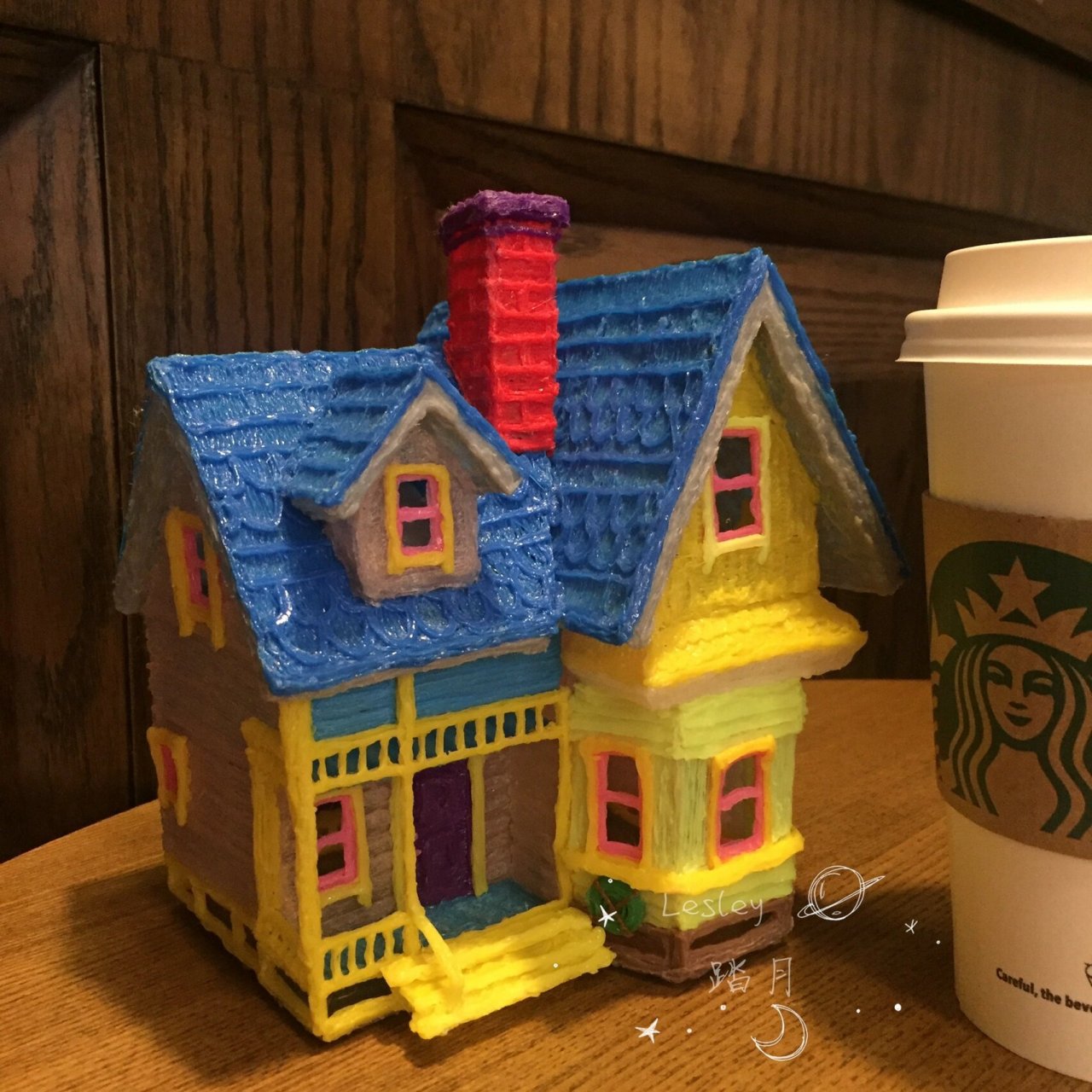 3d打印笔手工【飞屋环游记】 用纸模型的图纸做出来的～ #飞屋环游记