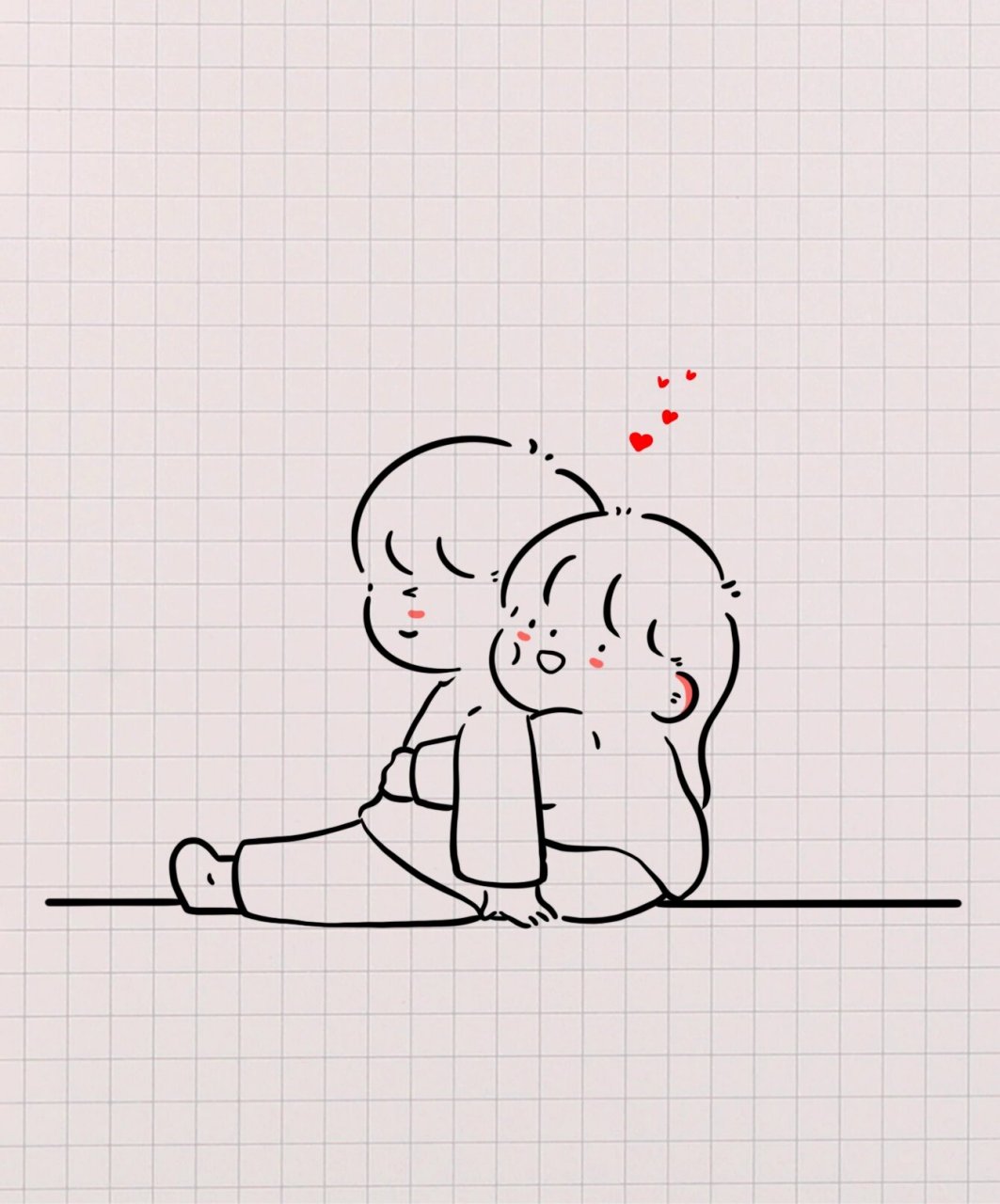 情侣简笔画:和自己喜欢的人在一起才是生活