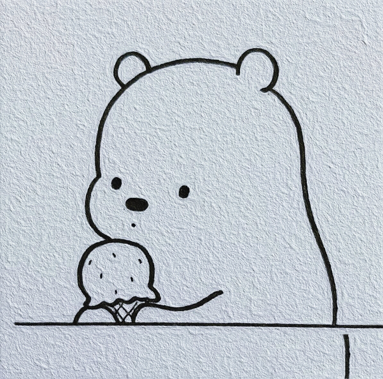 绘画日常之白熊简笔画 夏天就要吃雪糕嘛