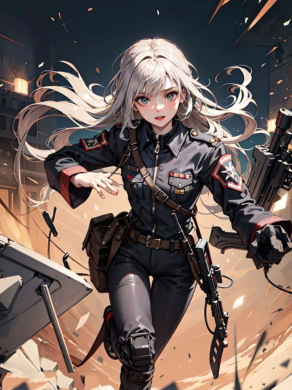 军装少女像|女军官的飒爽英姿 今天接了小红书一位粉丝定制的枪娘单