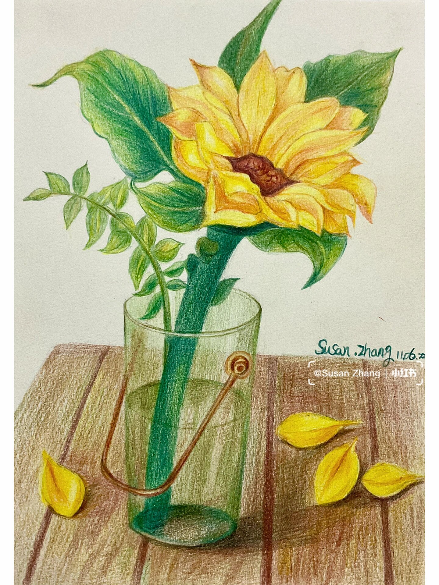 向日葵🌻 彩铅花卉