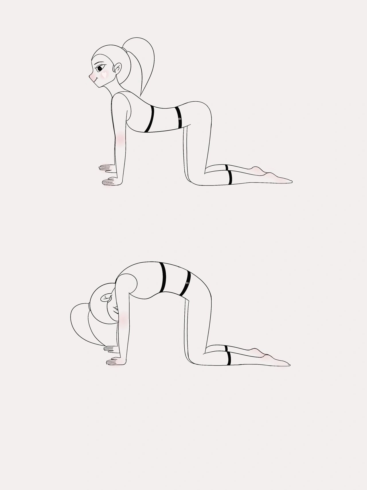 原创插画|瑜伽体式笔记—猫式