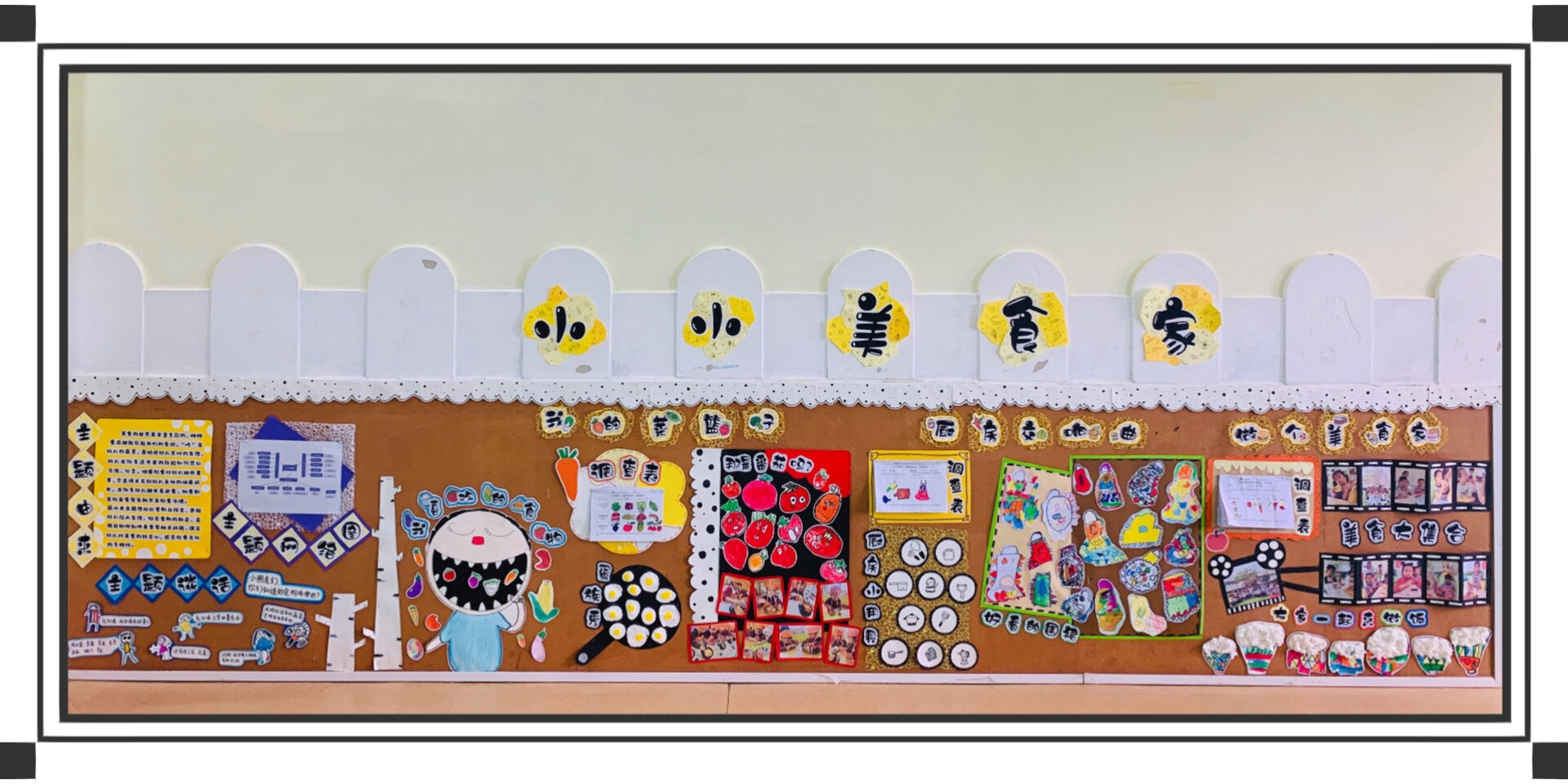 《小小美食家》幼儿园主题墙中班