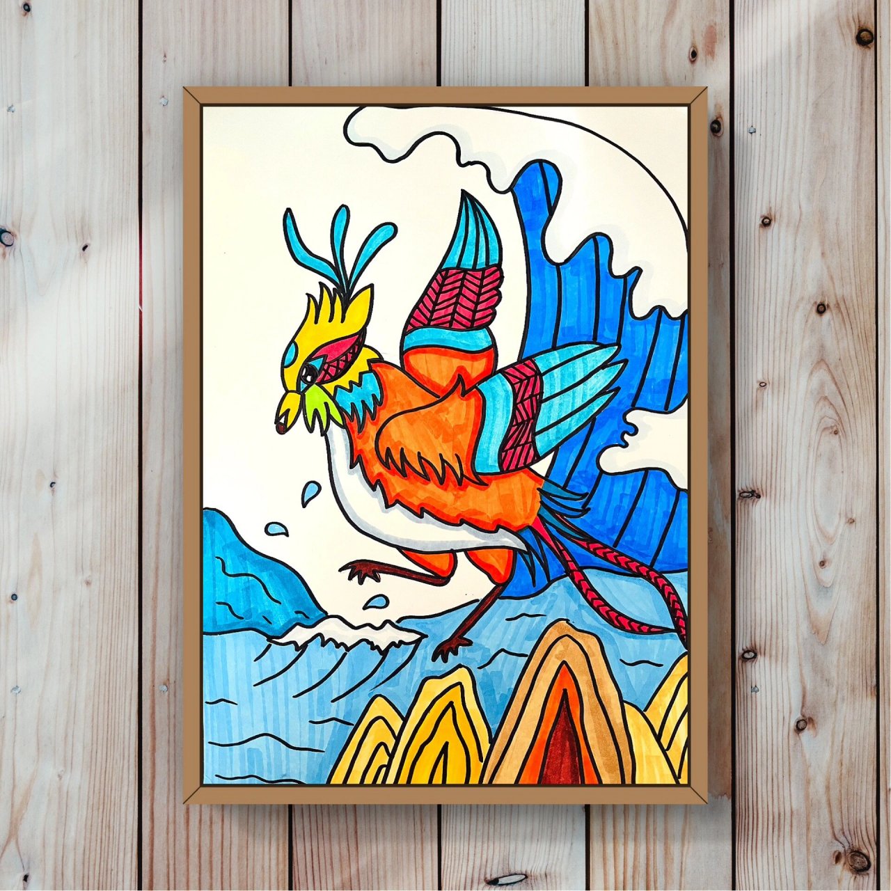 神话故事 精卫填海 精卫鸟的传说  有临摹参考哦!