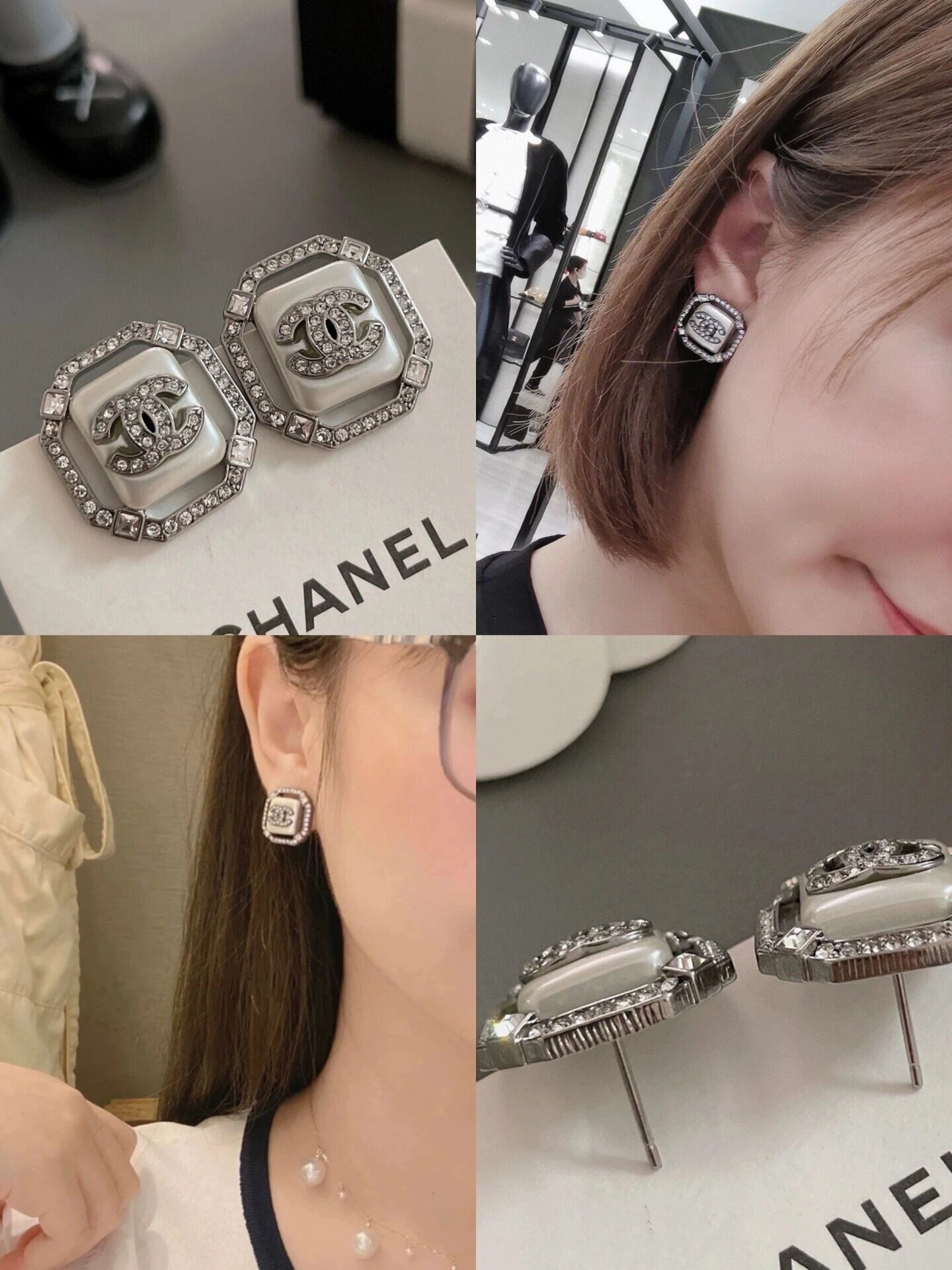 96chanel双c耳钉耳环大合集 不允许你们没有香奈儿耳钉95 小香的