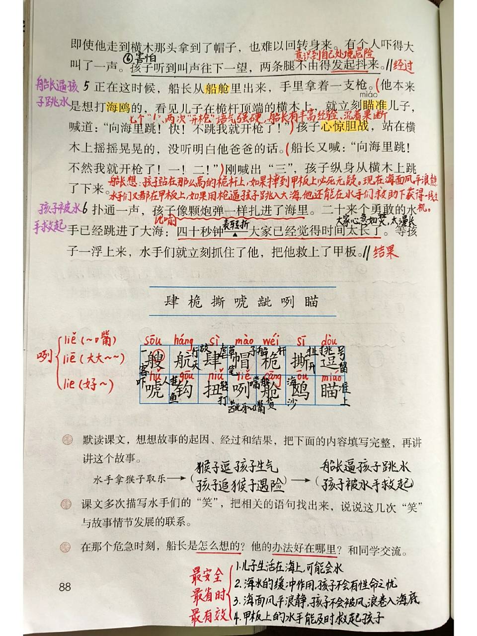五下第17课《跳水》课堂笔记