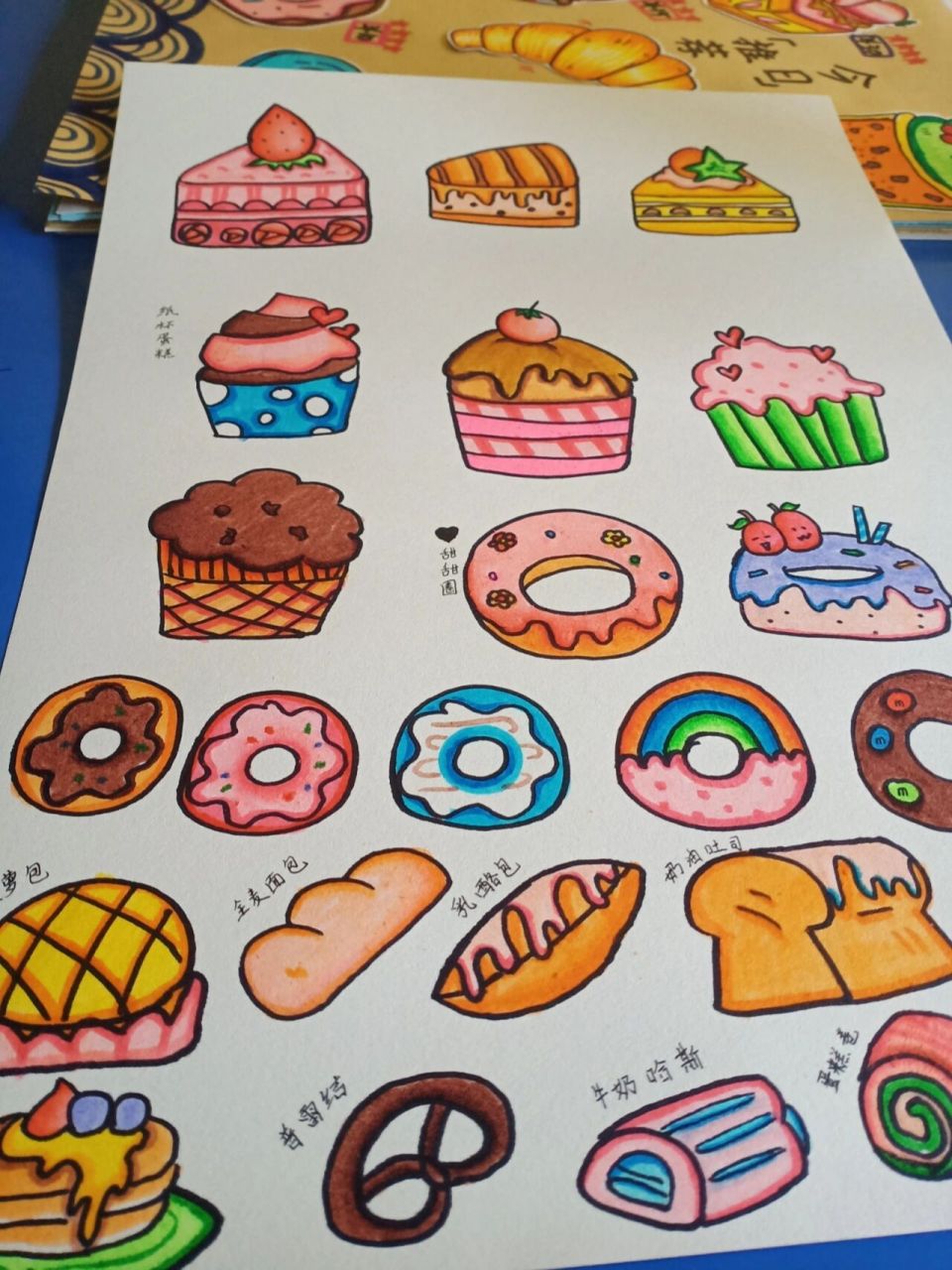 创意儿童画素材 美味小甜点/面包甜甜圈