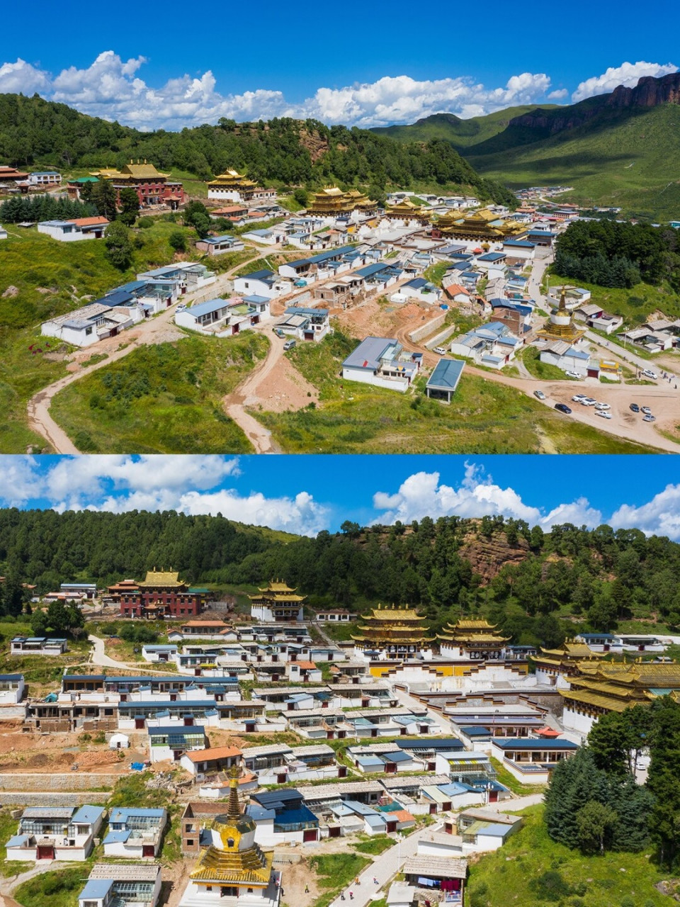 号称"东方小瑞士"的郎木寺镇,海拔3300米,位于甘肃和四川的交界处