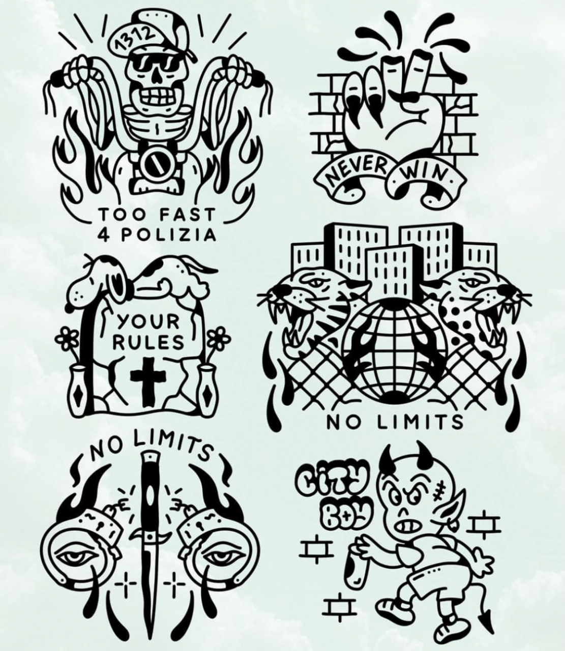 【十八】tattoo 纹身 oldschool手稿 小黑图 今天更新一组oldschool