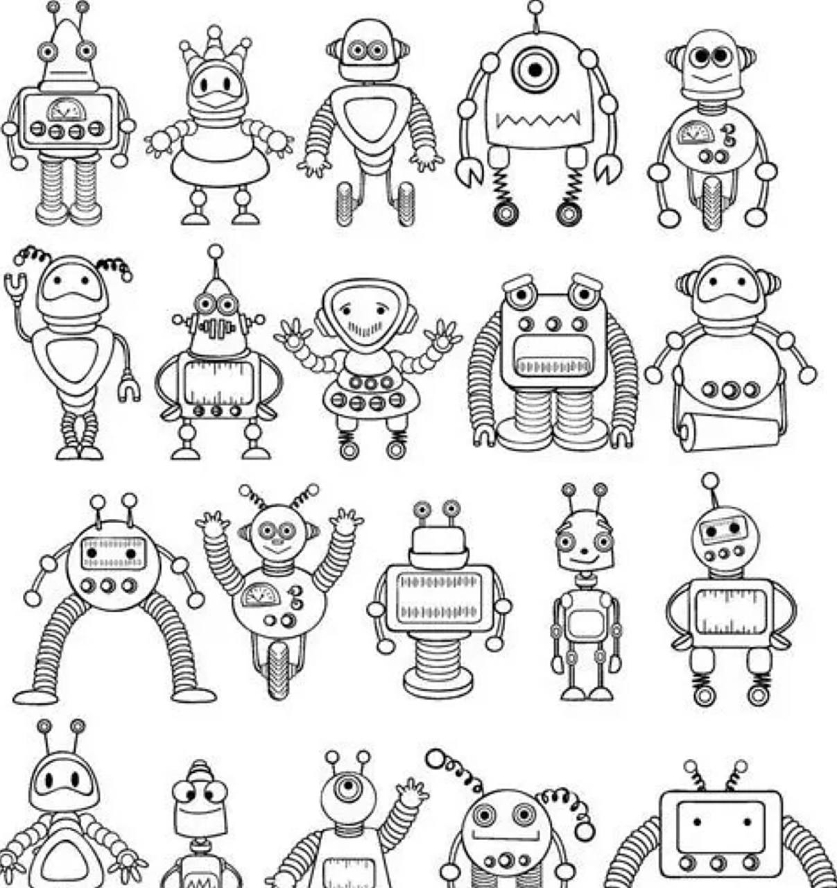 机器人简笔画素材