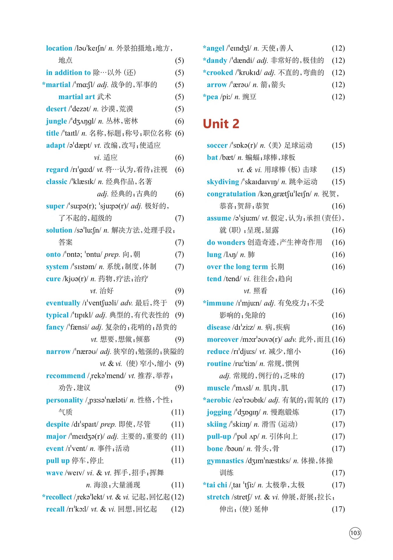 译林版高中英语必修二单词表