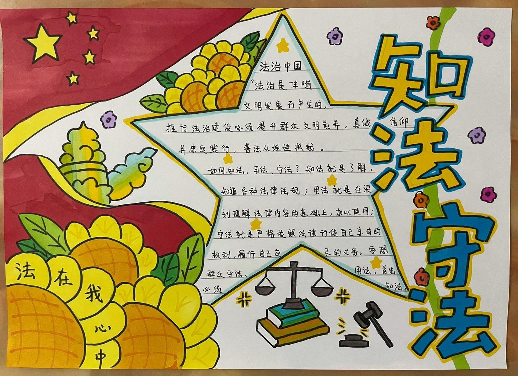 法治 手抄报   二年级 知法,懂法,守法,做新时代好少年 素材源自 材料