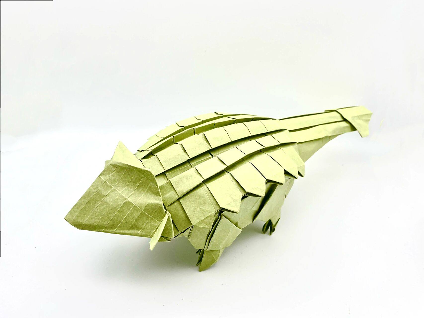 【折纸】甲龙 原设计-川畑文昭 用纸-50cm针阔纸 用时-4个小时 难度不