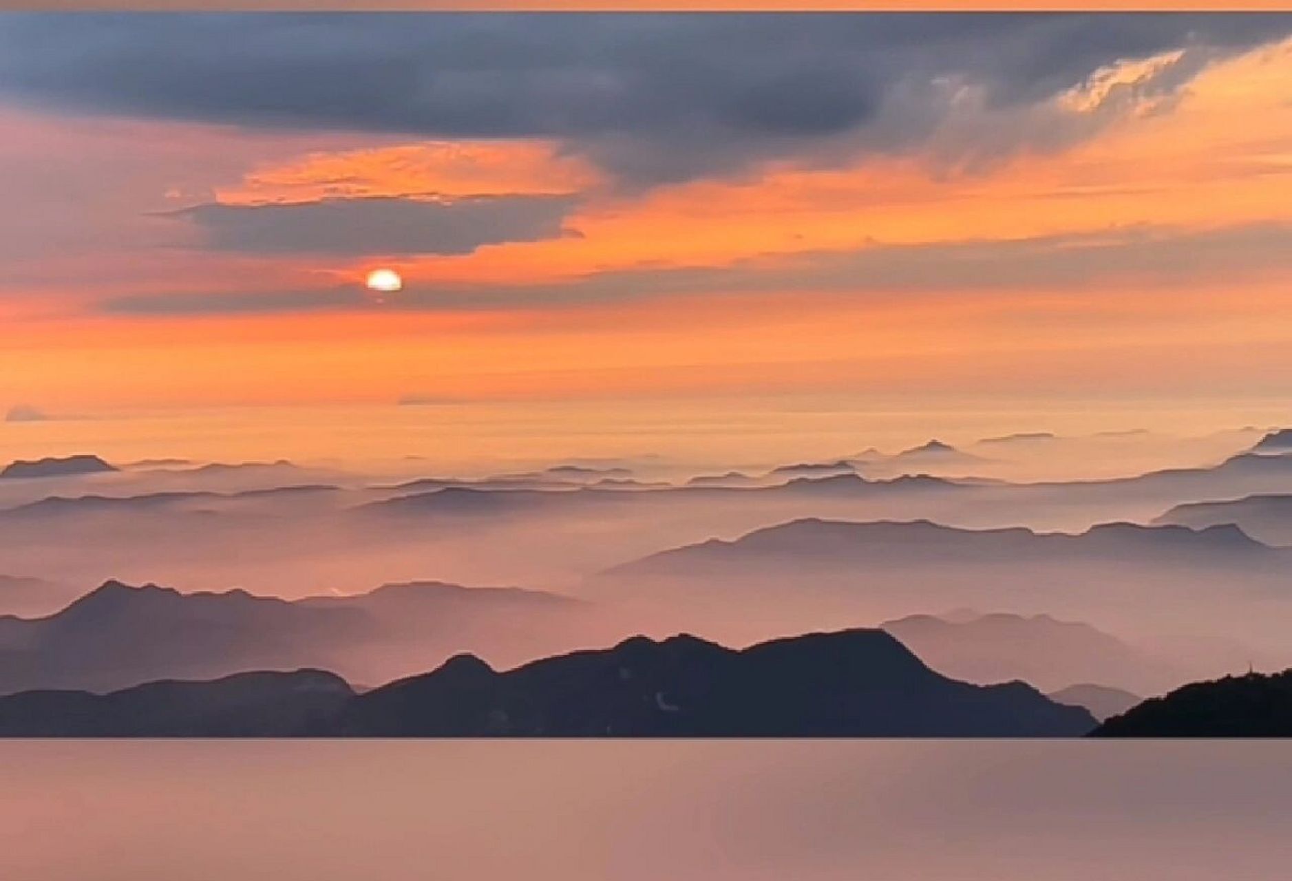 泰山晚霞夕照图片