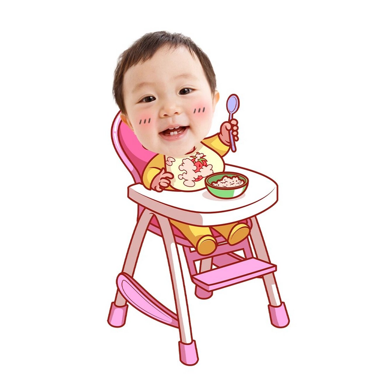 吃饭宝宝可爱卡通头像抠图素材