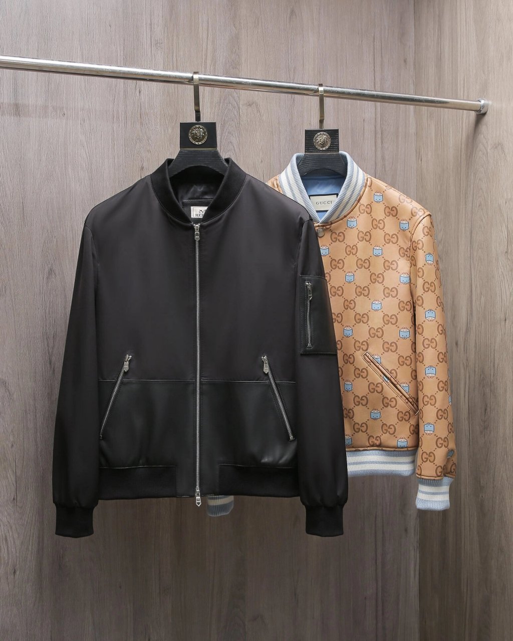 秋冬季新款爱马仕男士黑色耐看夹克皮衣外套