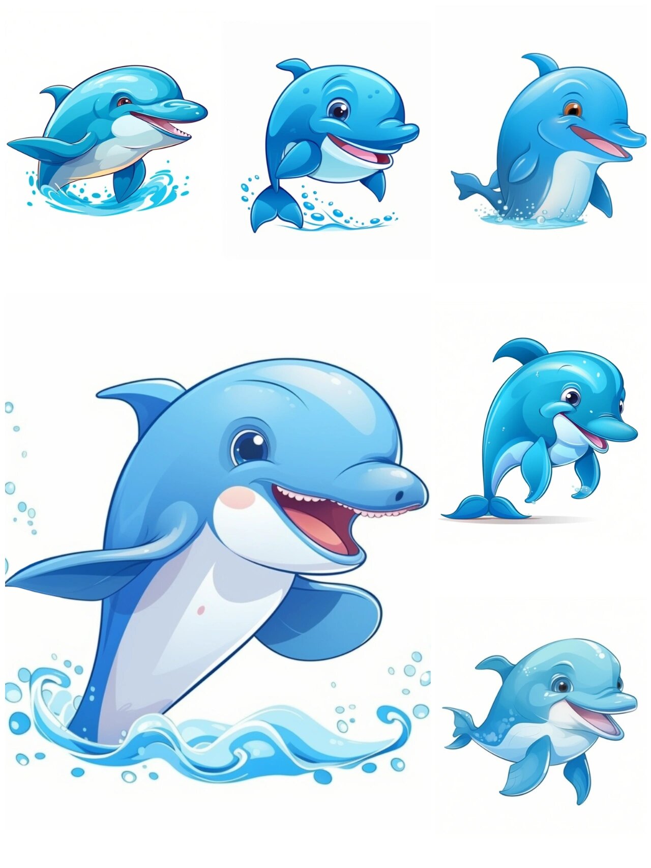 可爱的蓝色小海豚