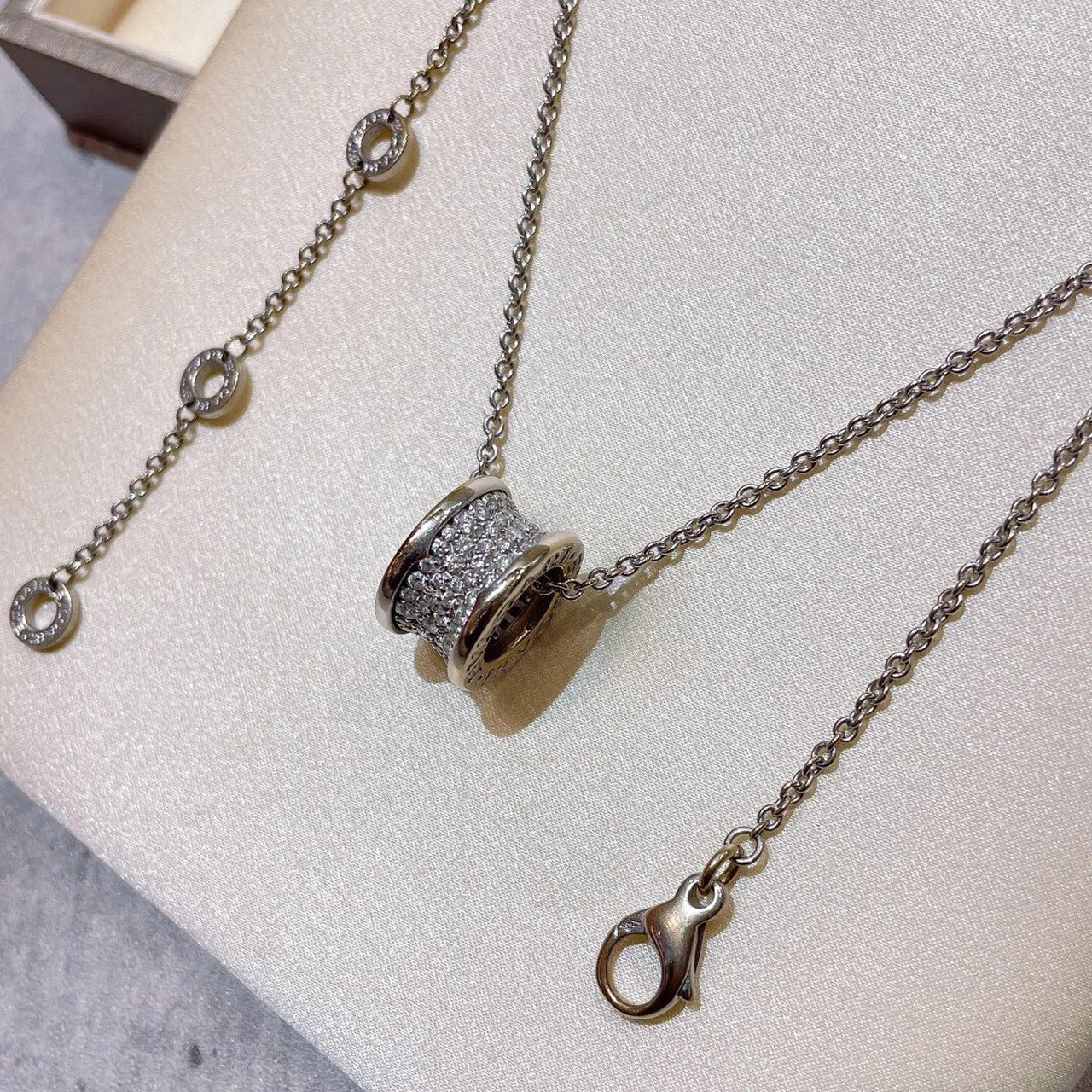 zero1 项链白金满钻大蛮腰 bvlgari宝格丽b.