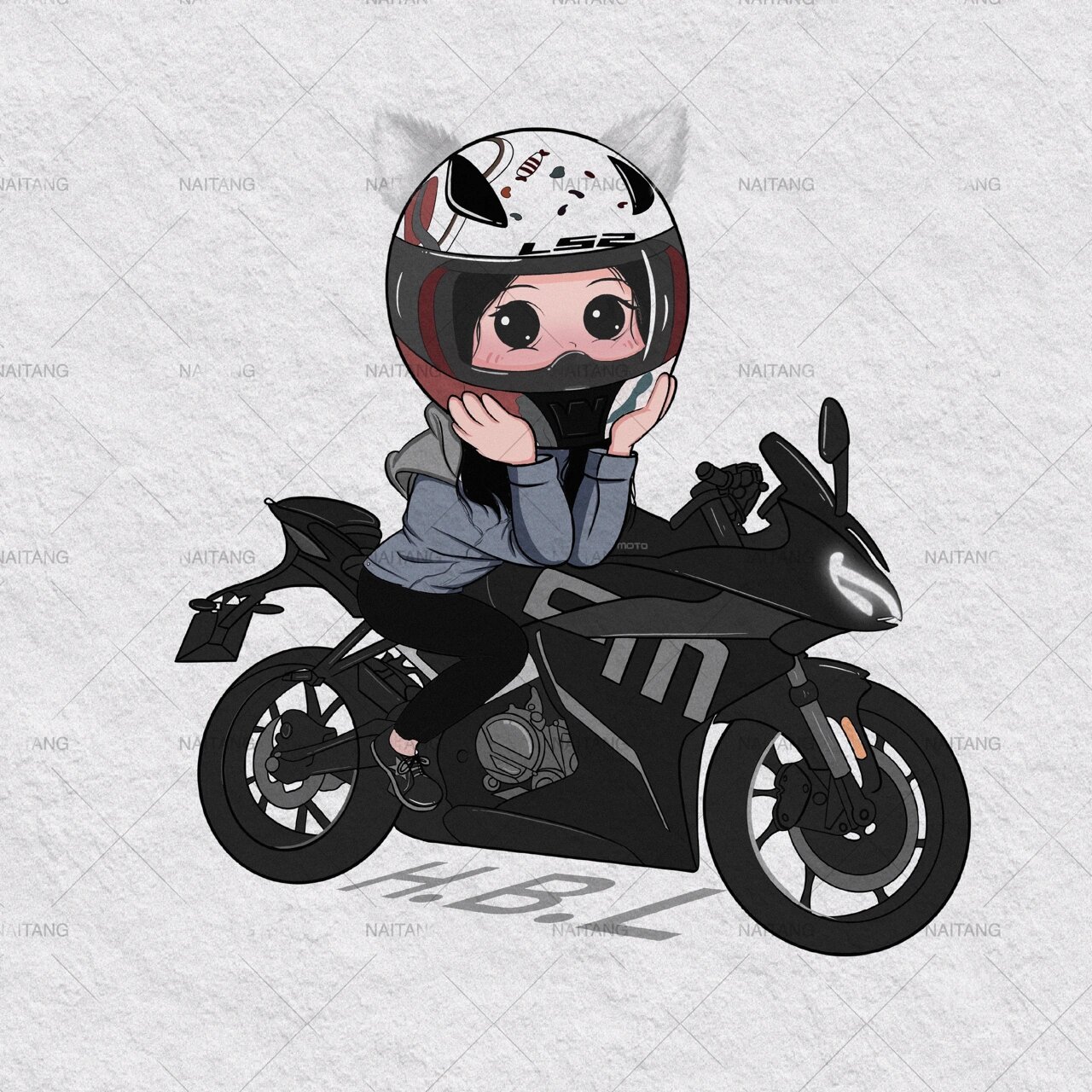 机车头像|q版头像～ 开始接稿了姐妹们～ 96工具:ipad 96软件:pro