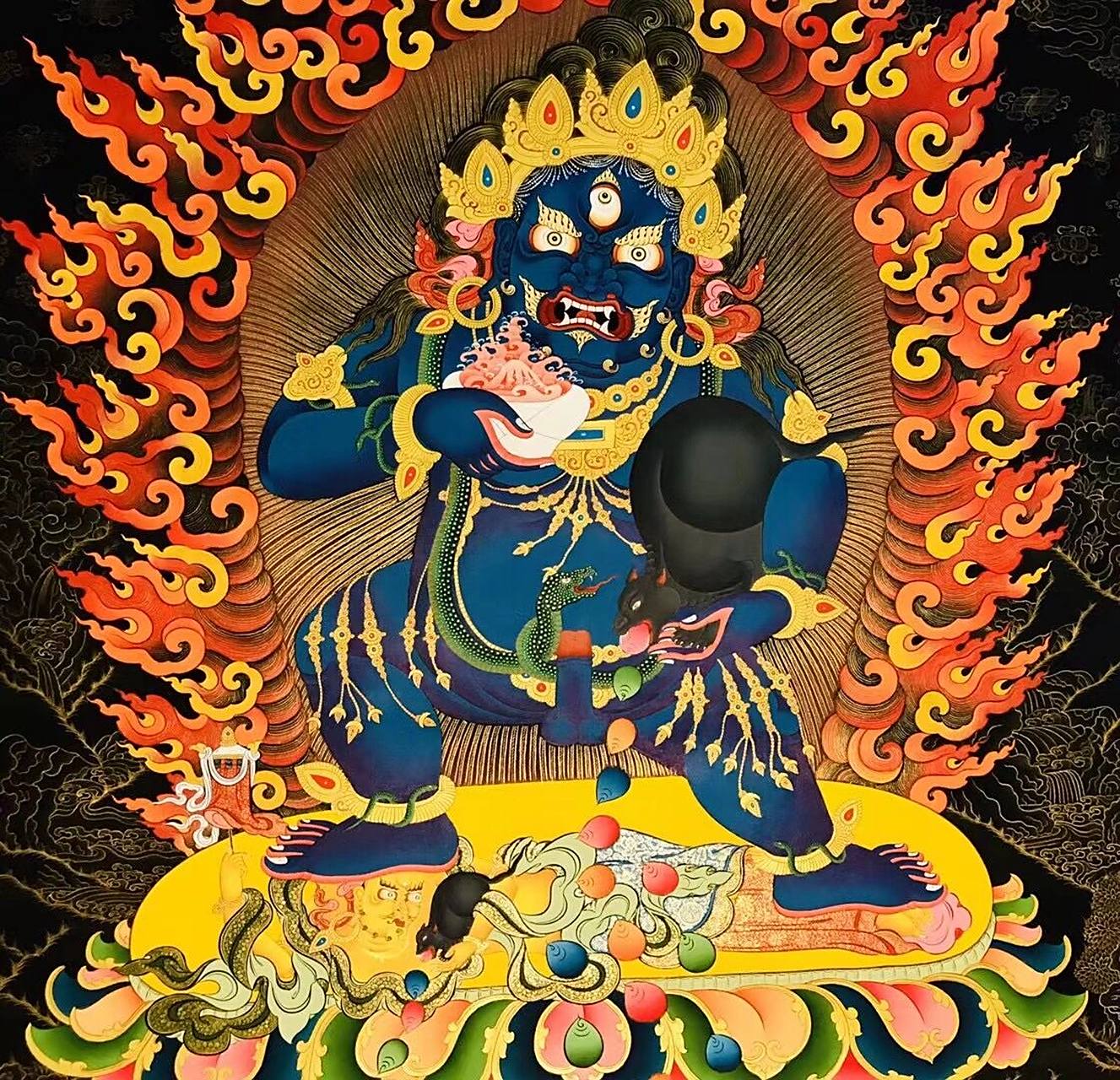 9899 唐卡《黑财神》 笔尖上的修行《黑财神》财神之王!