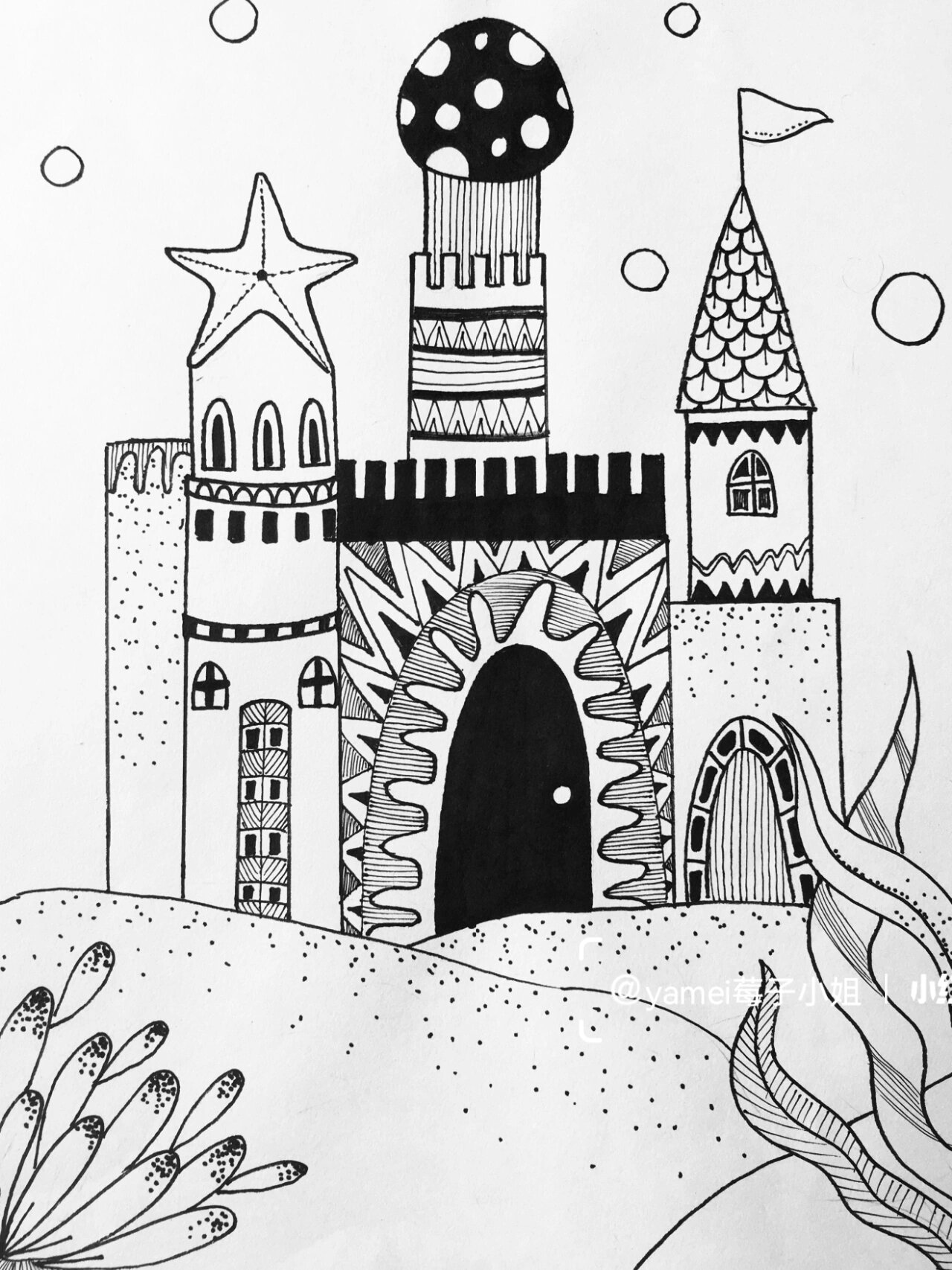 简单初级儿童线描画