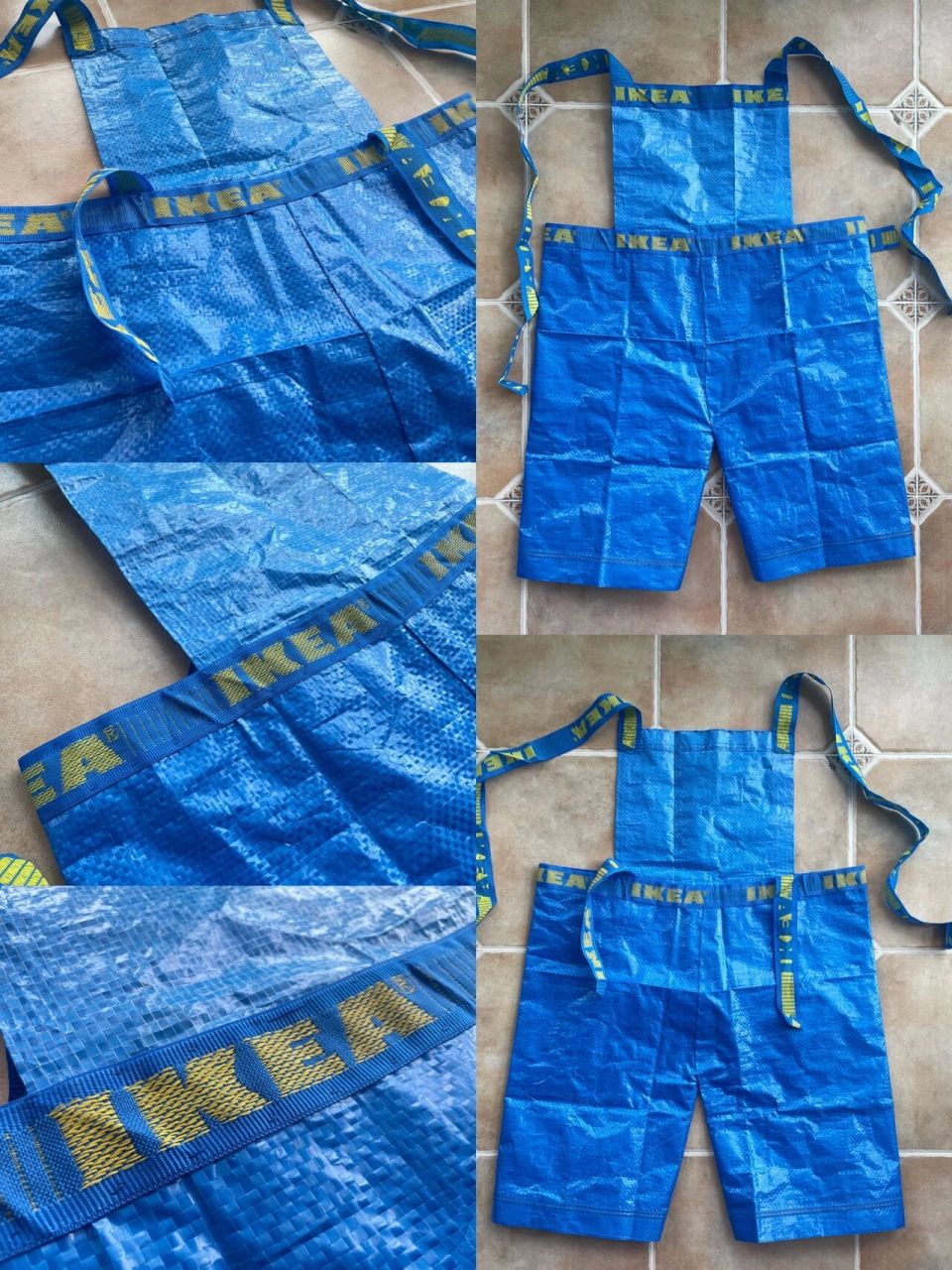 幼儿园环保服装秀之宜家购物袋变工装背带裤 感谢万能的小红书的薯友.