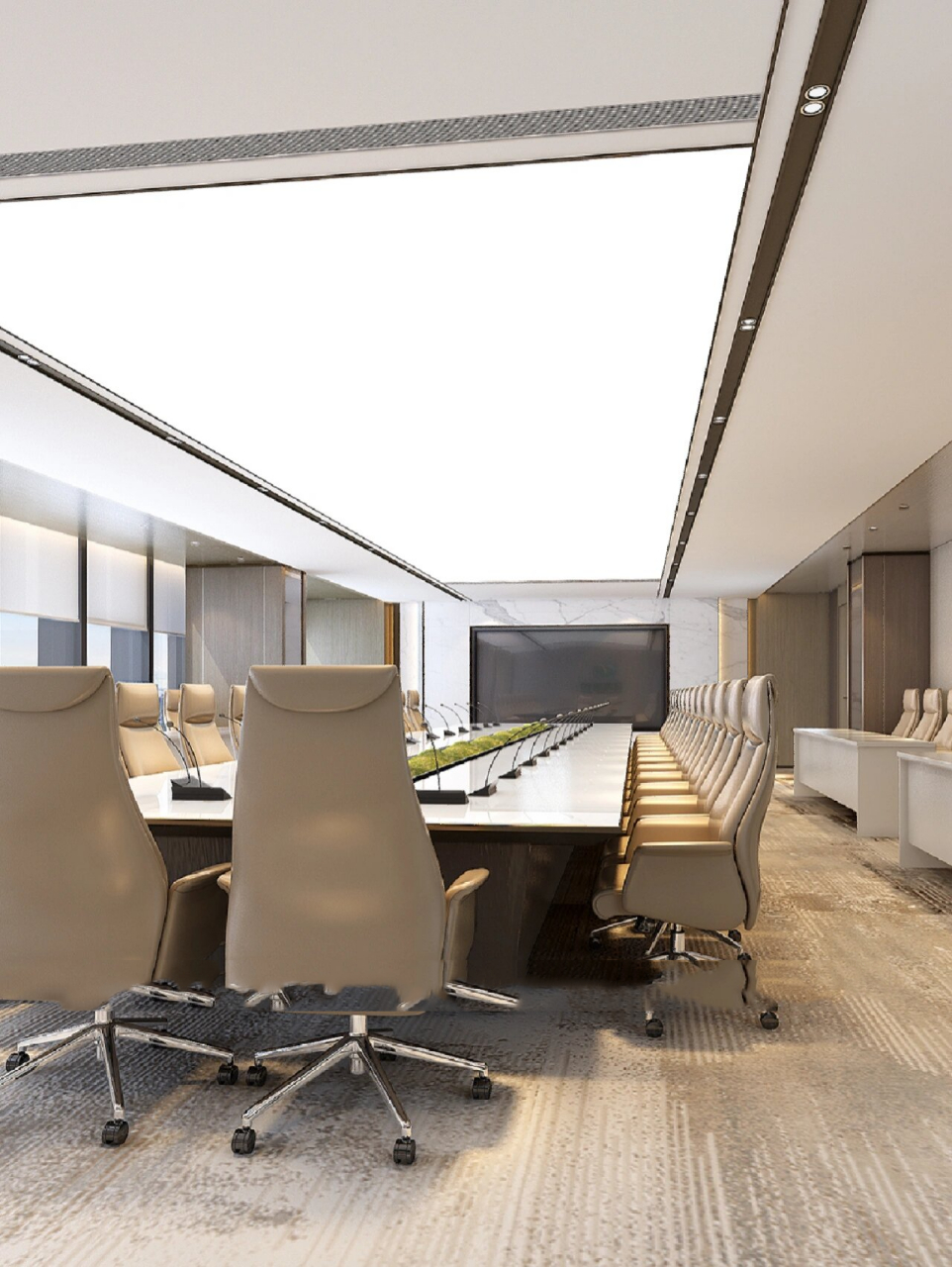 会议室是一个办公室装修设计的重要一环