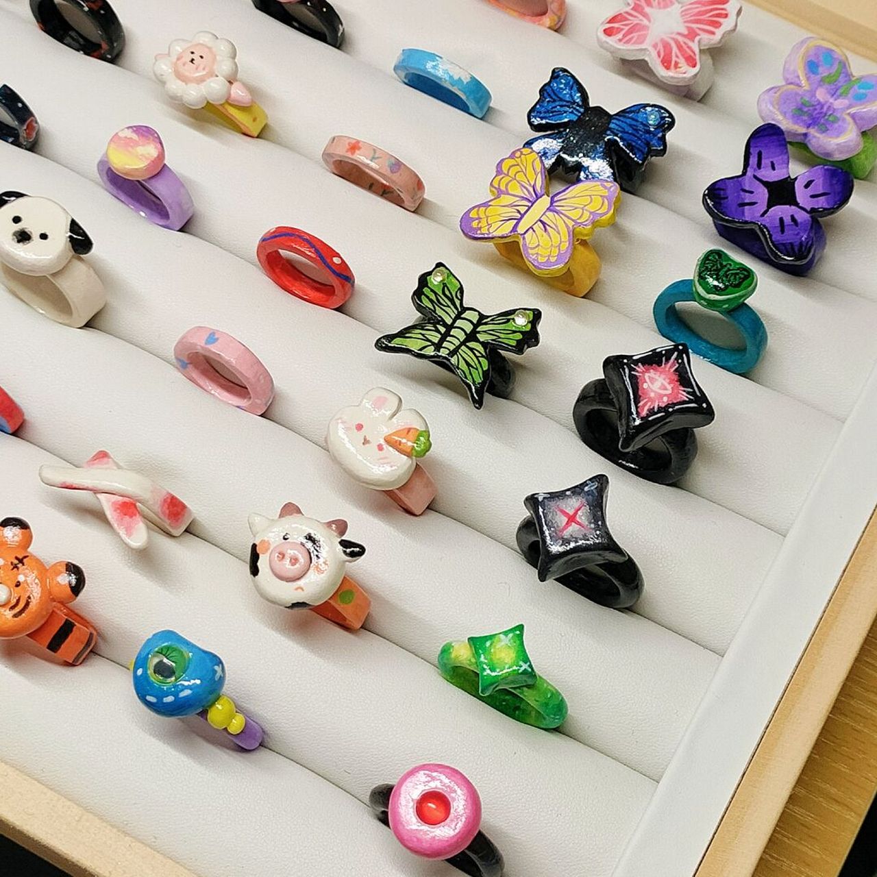 石塑黏土戒指/攒够就去摆摊