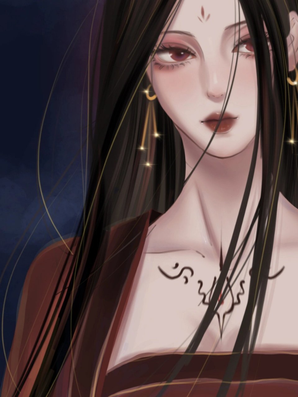 procreate手绘 | 天官赐福——宣姬 第一次画如此凄美的古风人物,还行