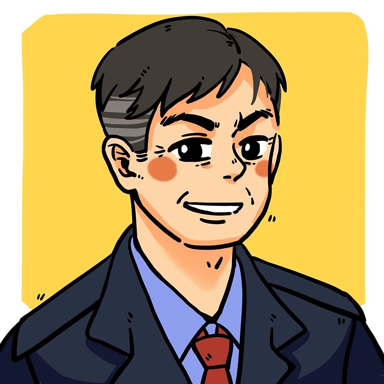 男性简笔画头像(给爸爸画的) 给老爹画的生日礼物909090他本人