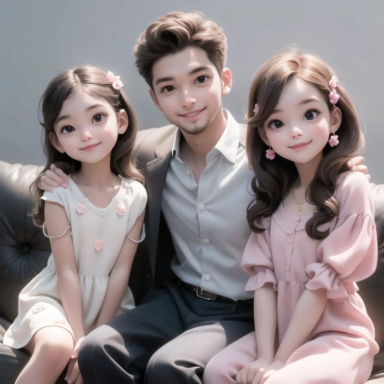 应粉丝强烈要求——爸爸和两个女儿的头像95 979797原创图片