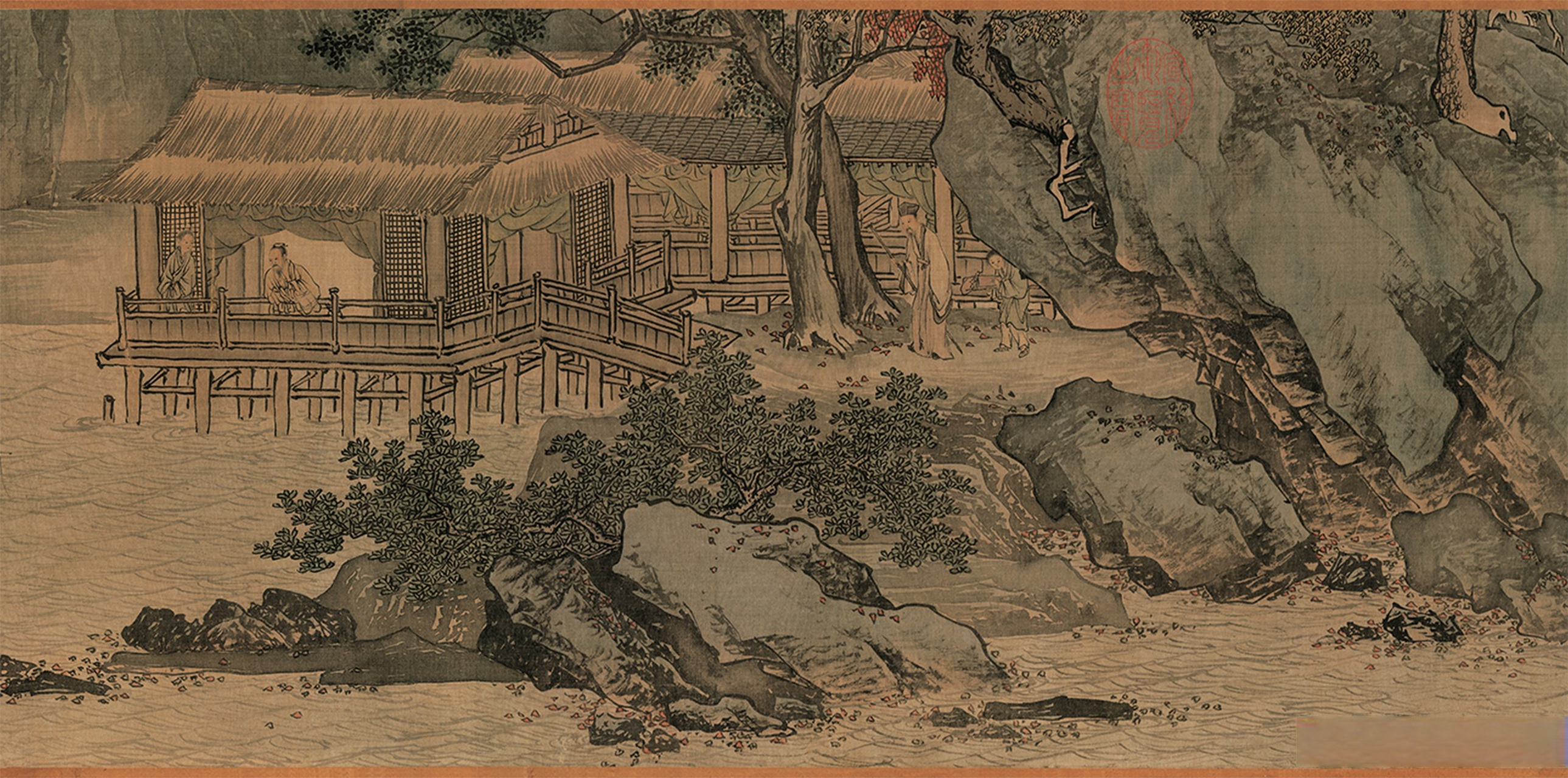 明唐寅作《溪山渔隐图》,现藏于台北故宫博物院.