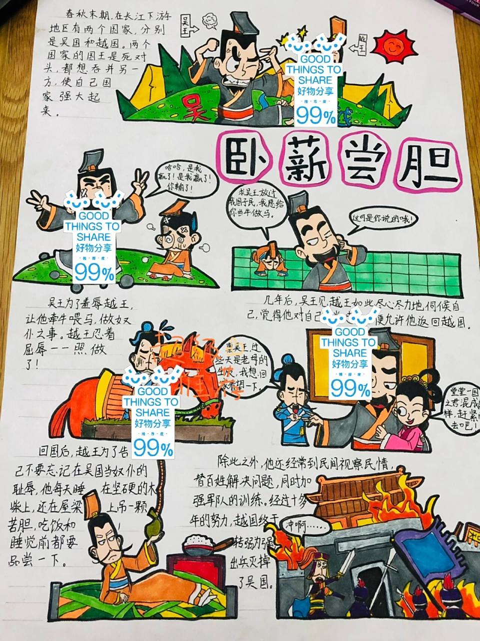历史故事连环画/卡通绘画/卧薪尝胆