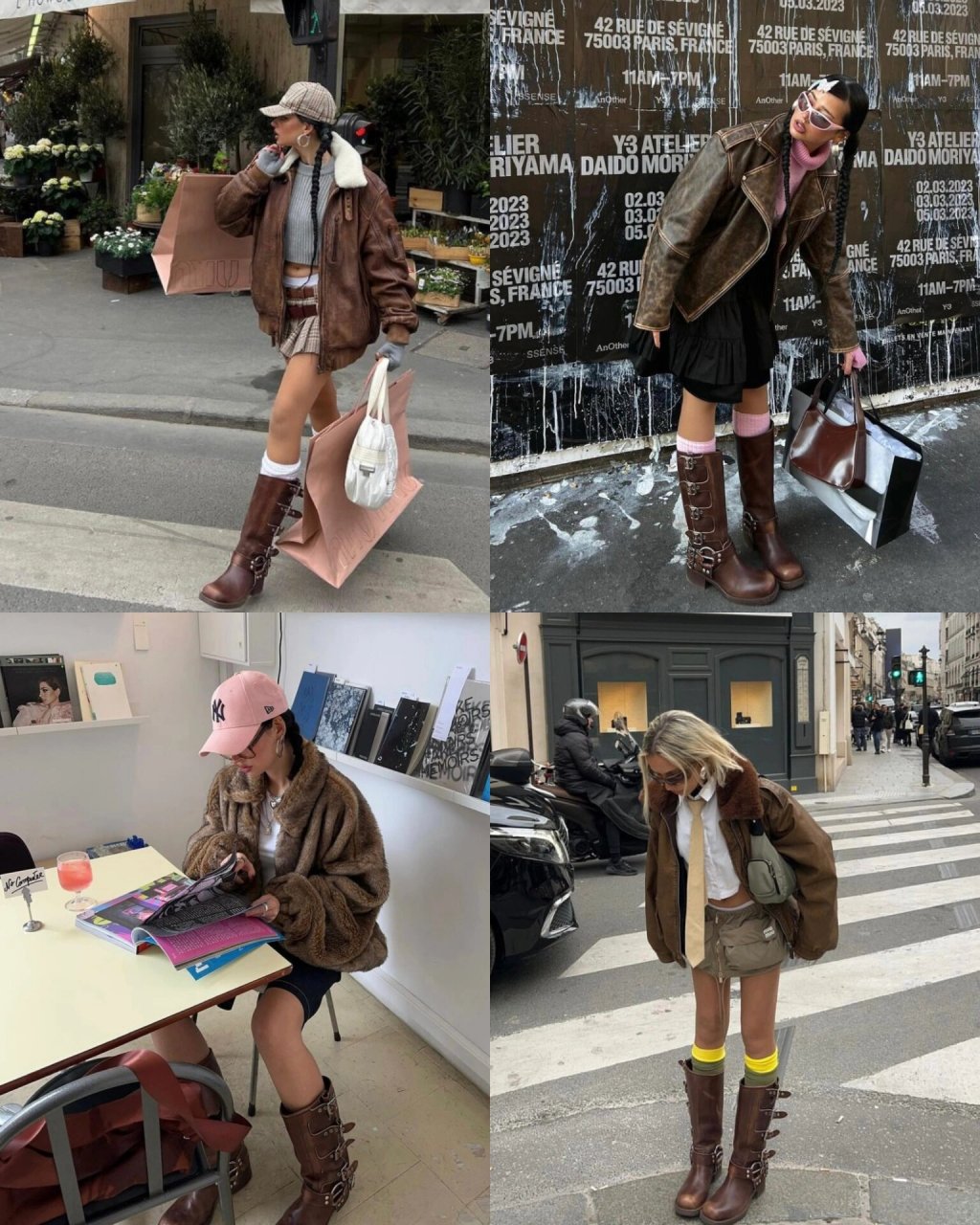 miumiu这双靴子今年杀疯了 几乎每个博主人手一双,也为我们提供了很多