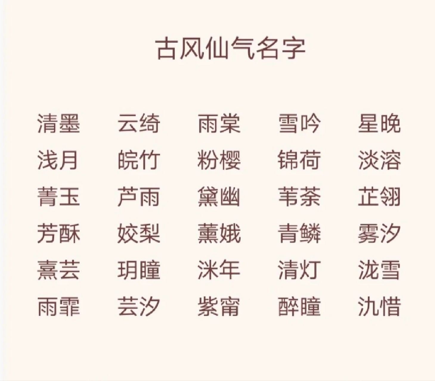 仙气名字女古风图片