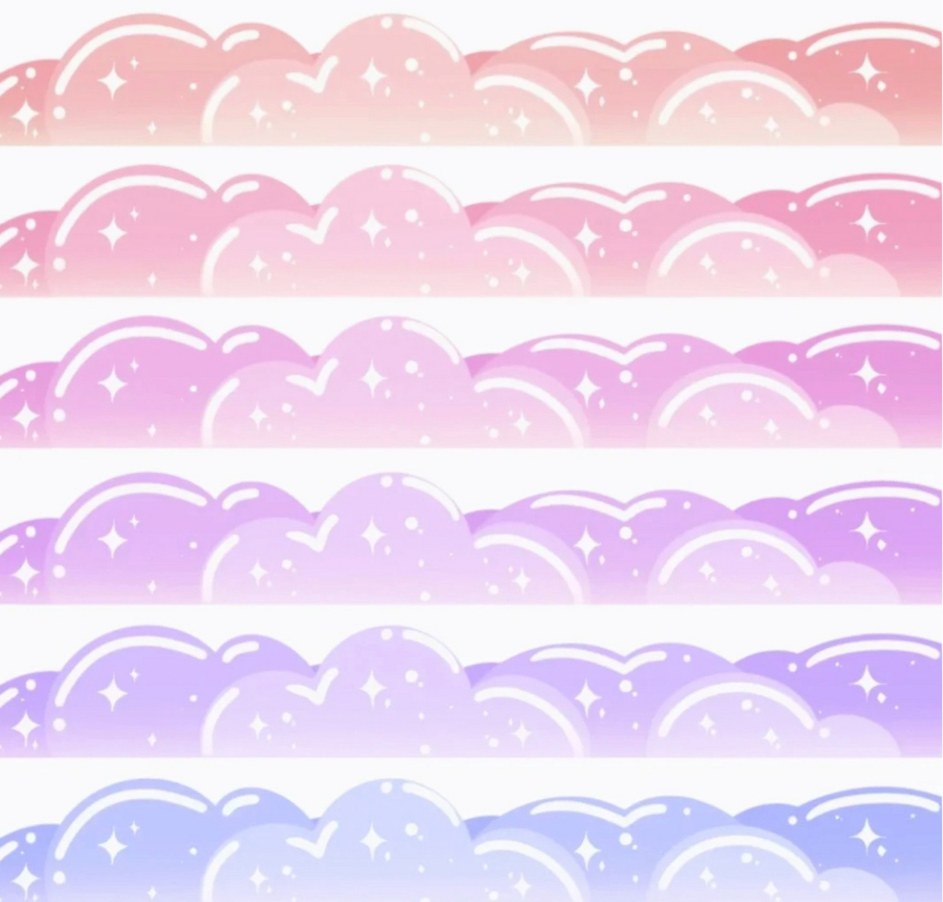 电子手帐素材15 今日份的素材是云朵胶带哦~ 彩虹渐变,有梦幻的效果