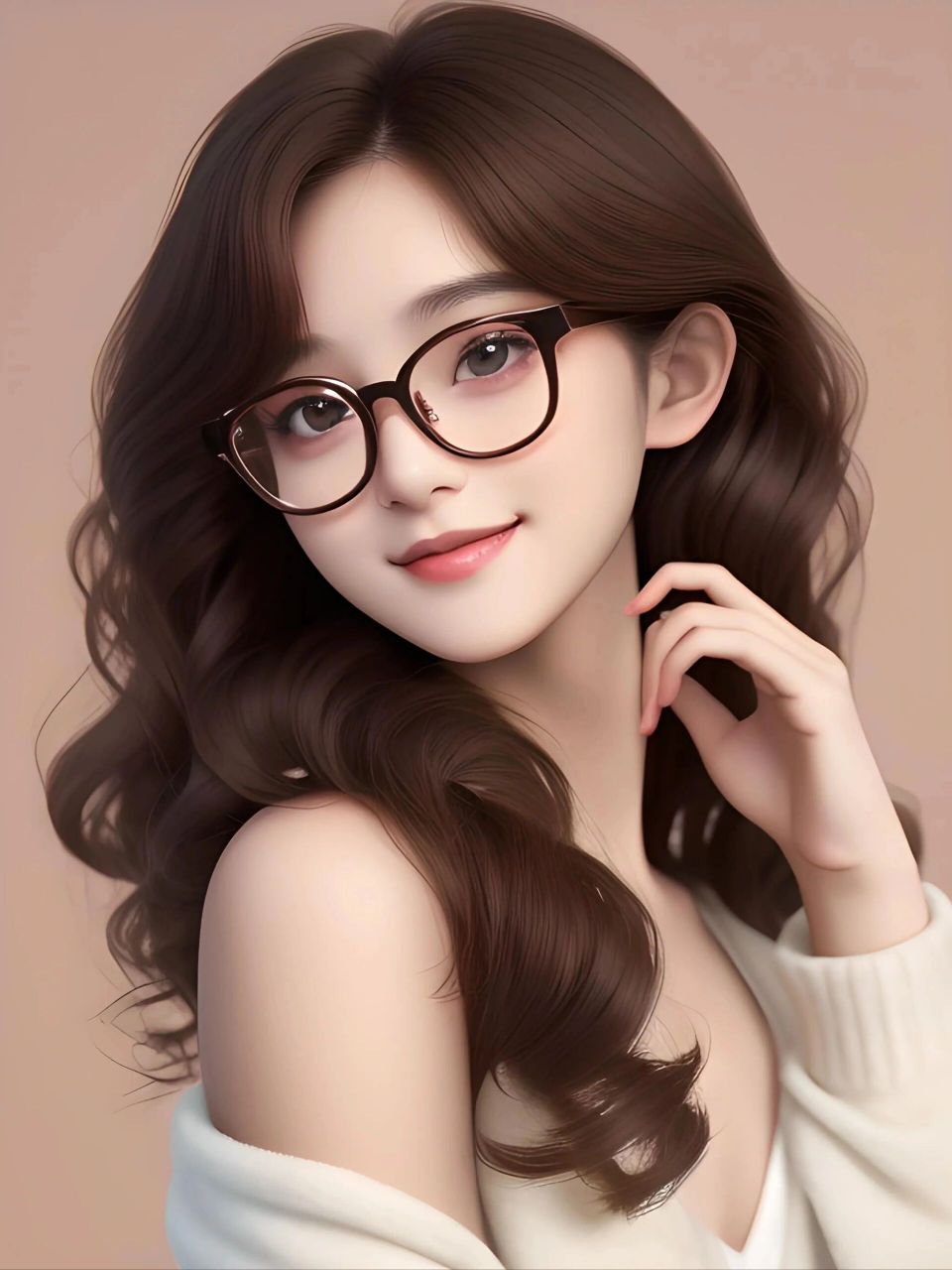 头像|微信头像|卷发女孩 卷发和眼镜搭配,感觉好迷人!