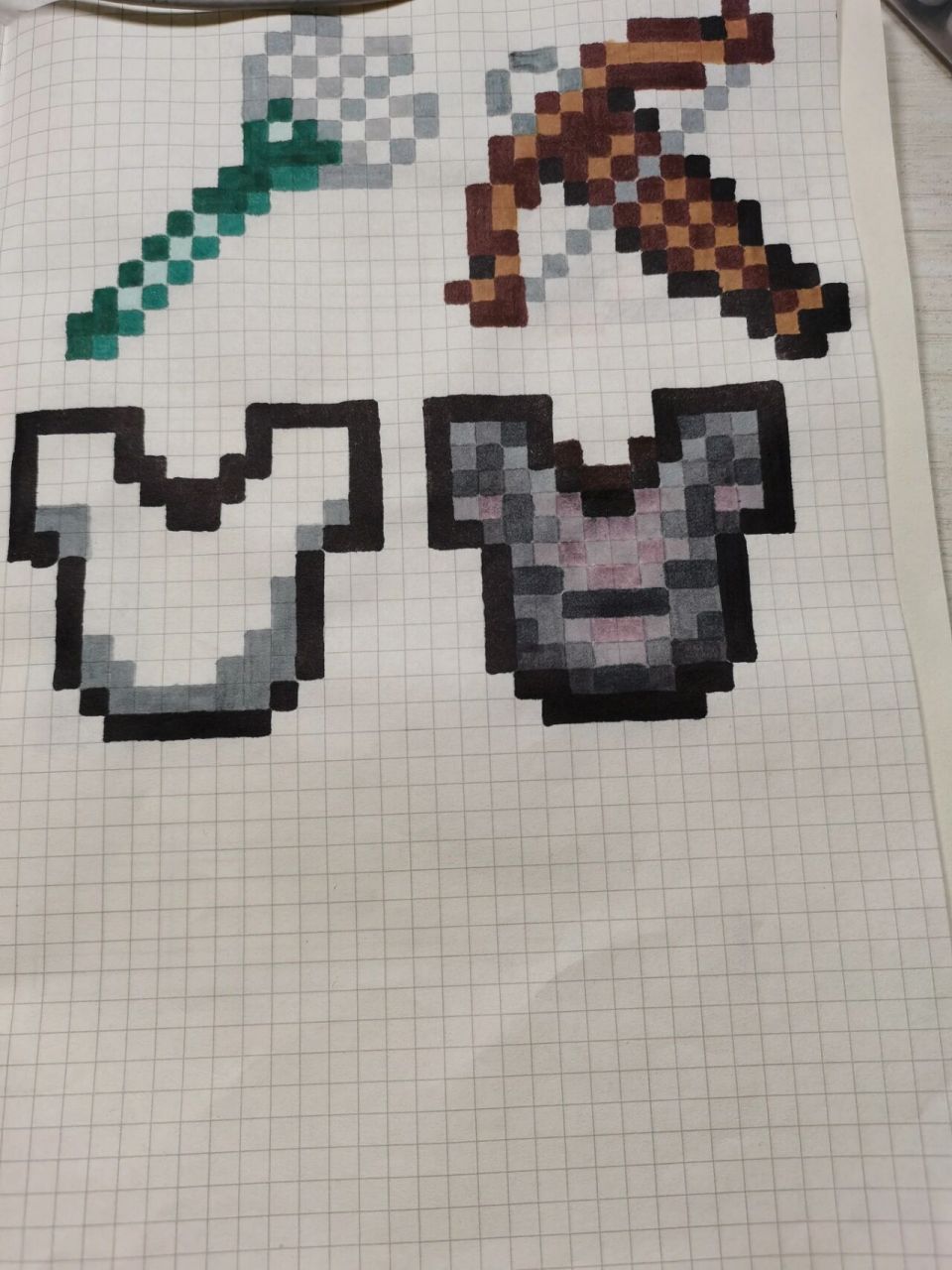 我的世界像素画,下界合金胸甲教程 我是小黑子