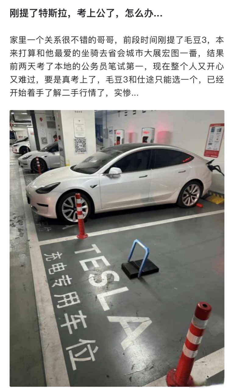 机关单位还真有禁止特斯拉入内的必要,如果你考公考上了,那就别买