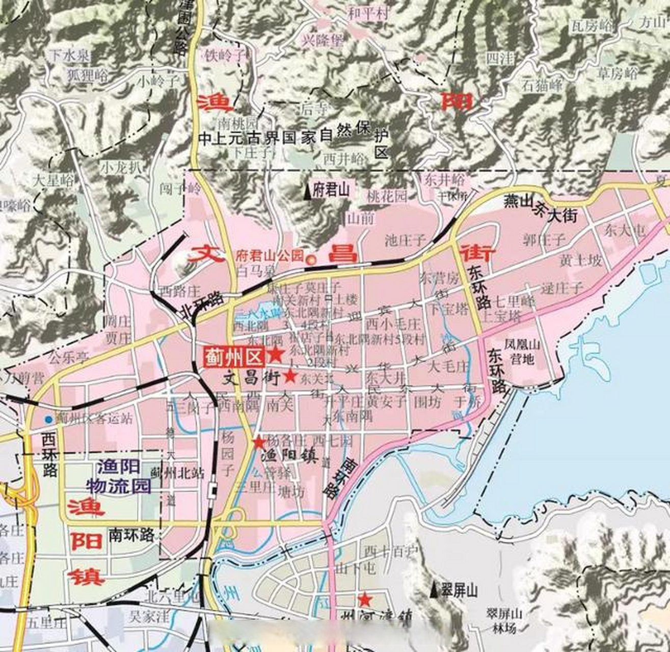 蓟州城区四周都有山,这是天津唯一的山区.
