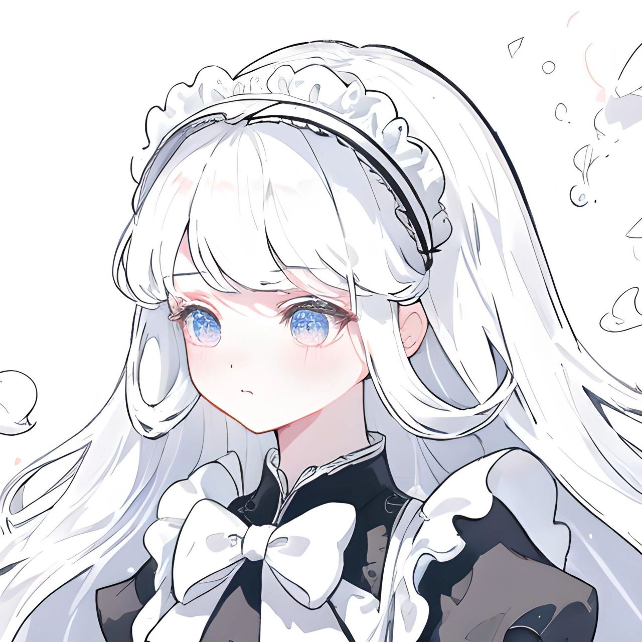 白发女仆丨可爱系女生闺蜜头像