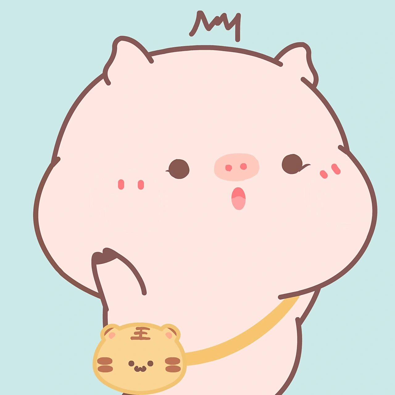 piyo原创99猪猪可爱卡通头像情侣 嘻嘻~猪宝们我们来啦 新表情包的