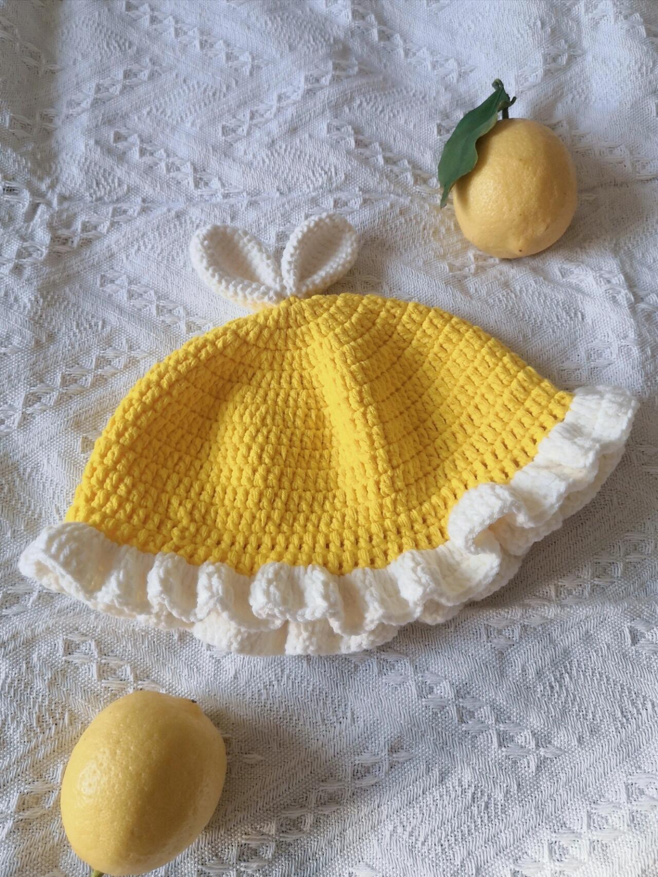 手工钩织 | 钩针兔耳朵宝宝帽子(附图解