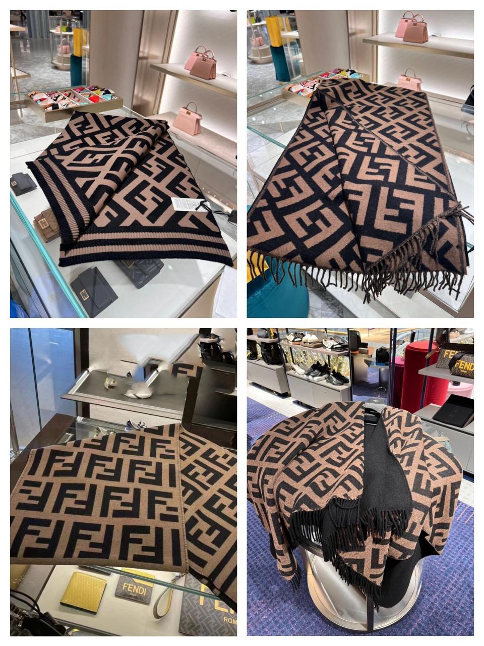 fendi 四款双f大logo棕色围巾 fendi的双f这两年真的好97呦 围巾