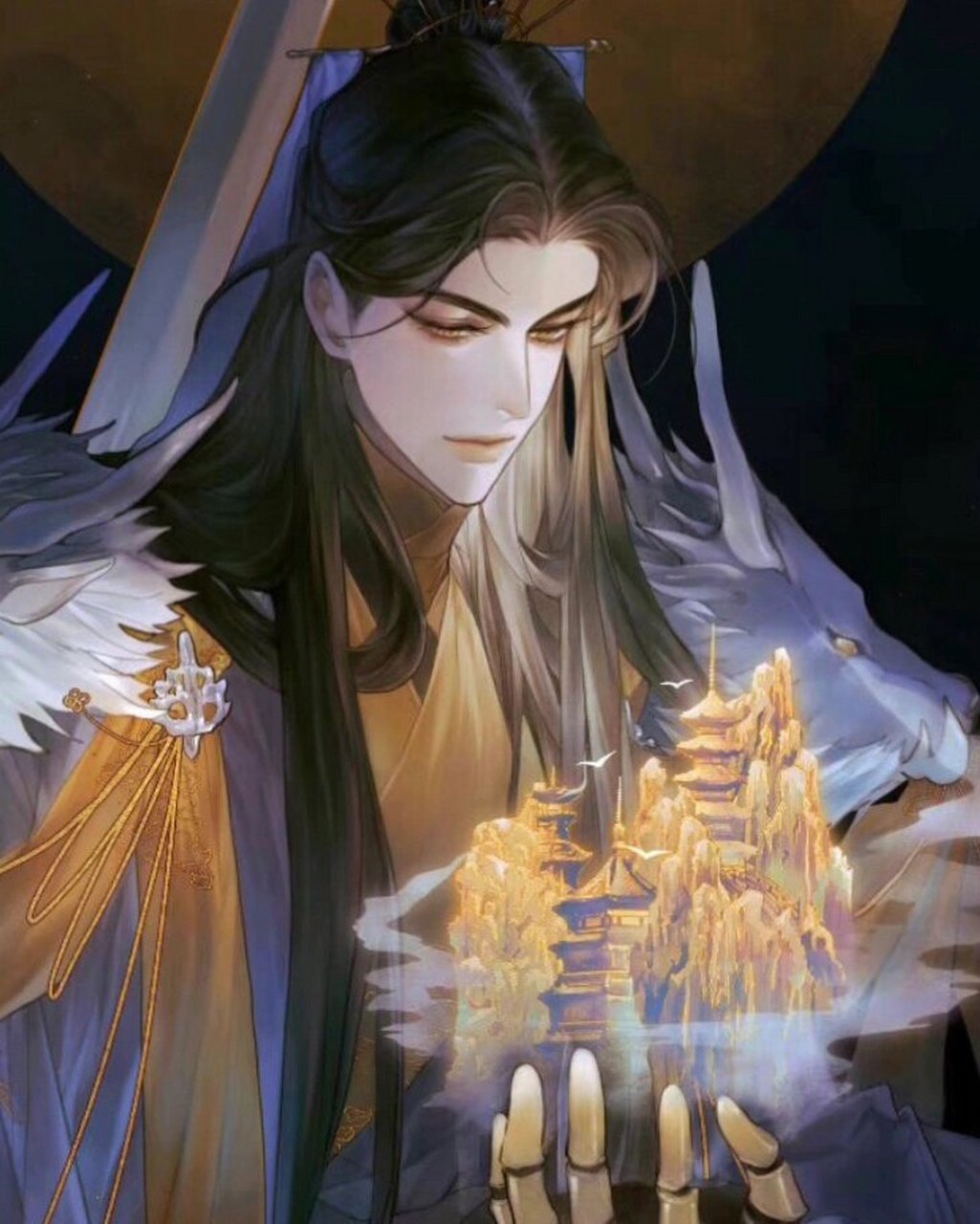 天官赐福  神武大帝君吾视角 乌庸国太子飞升,将身边四名侍从一同点上