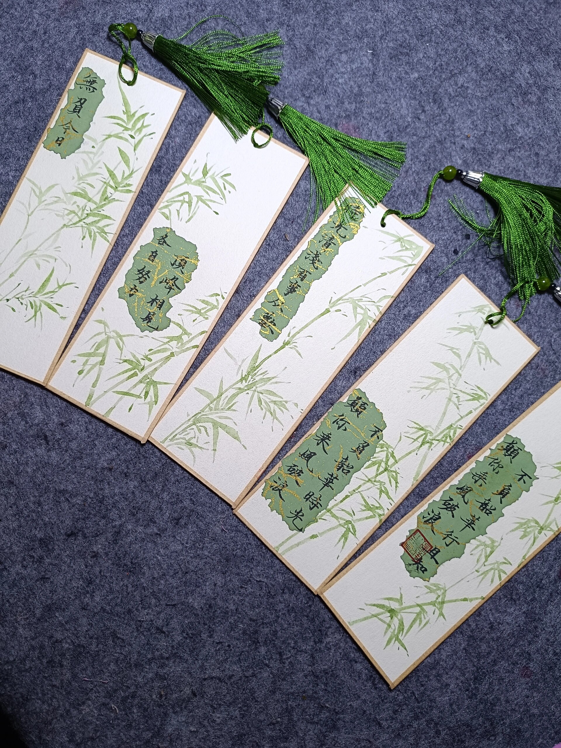 手绘书签|客单竹子书签