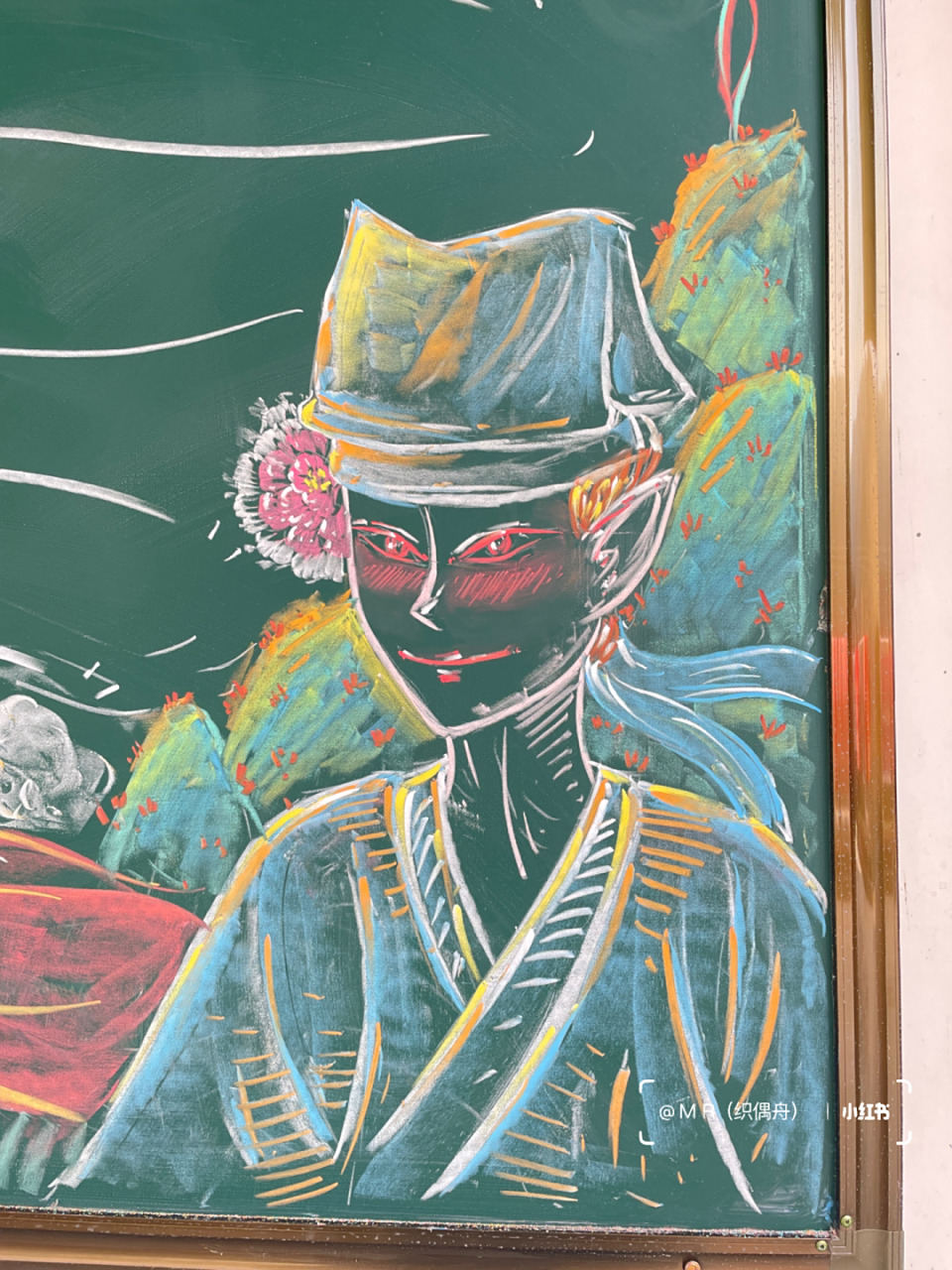 他啥都知道吧  #画画的日常# #黑板报# #粉笔画# #黑板报素材# #狐狸