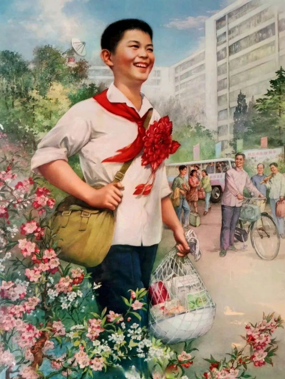 插画《红领巾上大学》发表于1979年,由插画师张碧梧创作.